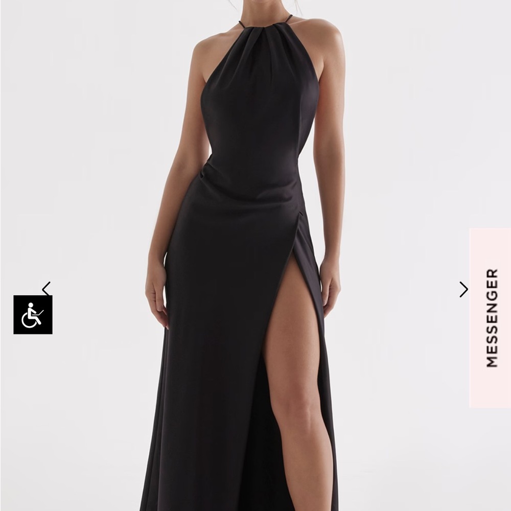 House of CB Zanab Black Thigh Slit Maxi Dress - Picture 2 of 6